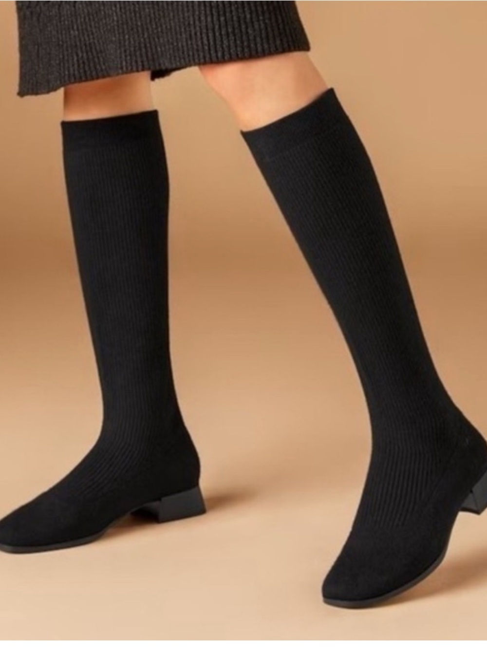 Vivaia Tara Pro Square-Toe Water Repellent Wool Knee-High Boots